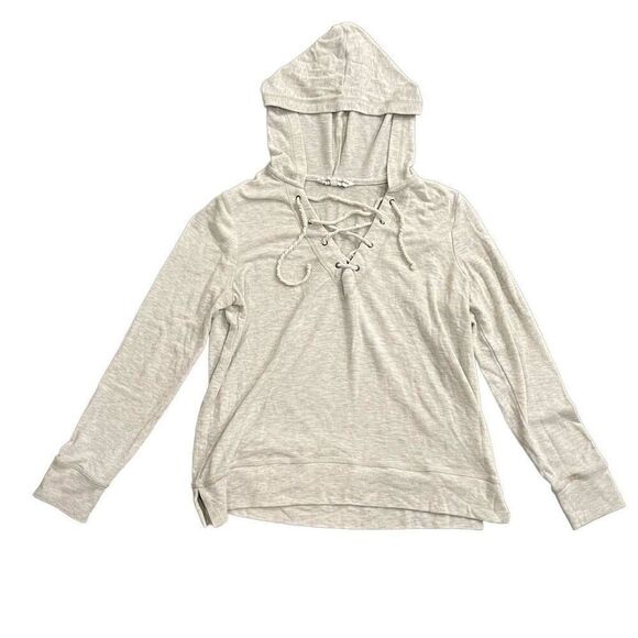 Cupcakes And Cashmere Swing Hoodie Women's Small Gray Lace Up Long Sleeve - Picture 2 of 6
